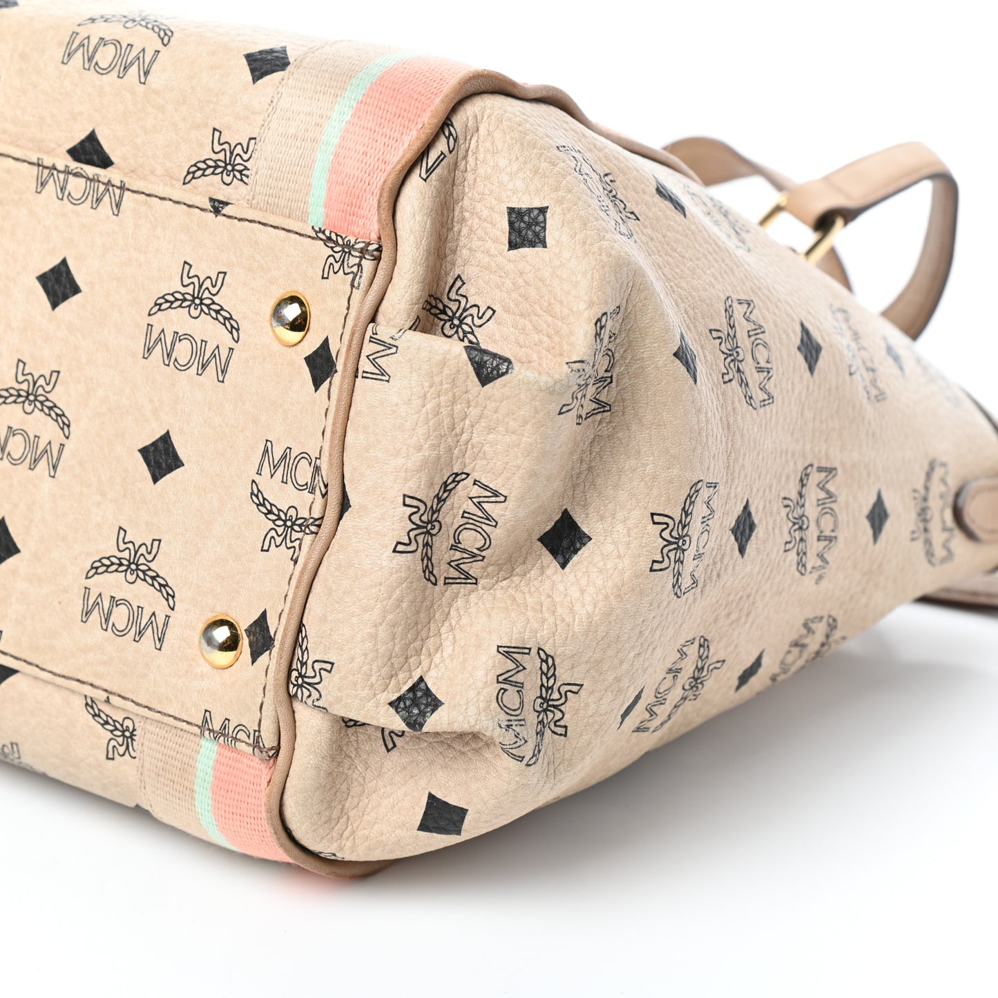 Visetos Striped Tote Beige