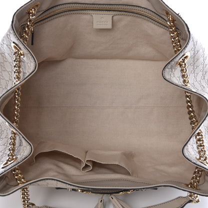 Gucci Guccissima Signature Medium Emily Shoulder Bag Mystic White 7 of 11