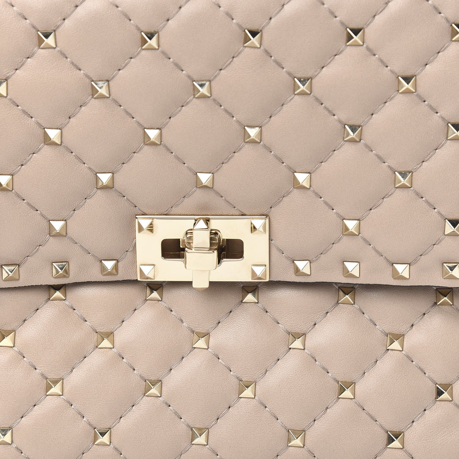 Valentino Garavani Nappa Large Rockstud Spike Shoulder Bag Soft Noisette 9 of 9