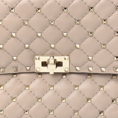 Valentino Garavani Nappa Large Rockstud Spike Shoulder Bag Soft Noisette 9 of 9