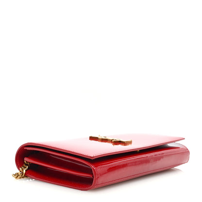 Saint Laurent Patent Calfskin Monogram Kate Wallet On Chain Rouge Eros 4 of 9