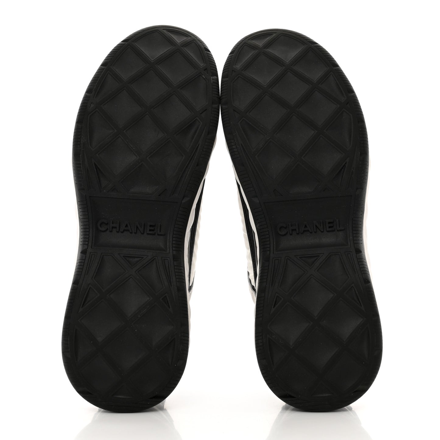 Fabric Suede Calfskin CC Sneakers 41 White Black