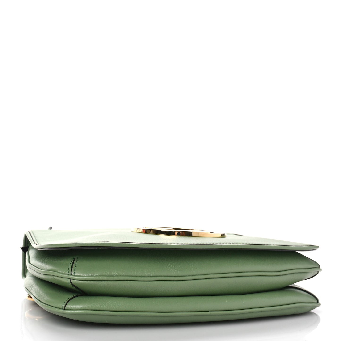 Roxy Calfskin Web Medium Blondie Top Handle Shoulder Flap Bag Salamander Green