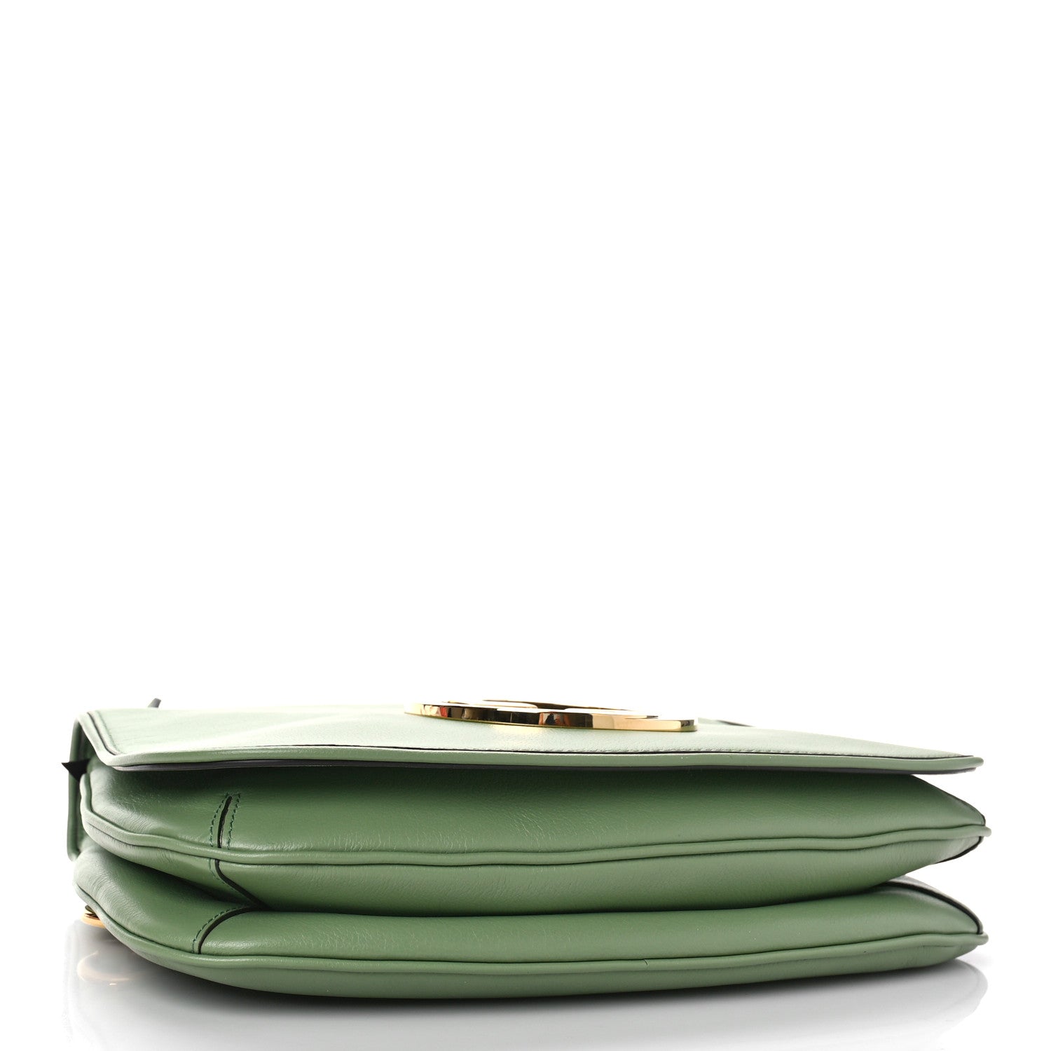Gucci Roxy Calfskin Web Medium Blondie Top Handle Shoulder Flap Bag Salamander Green 6 of 8