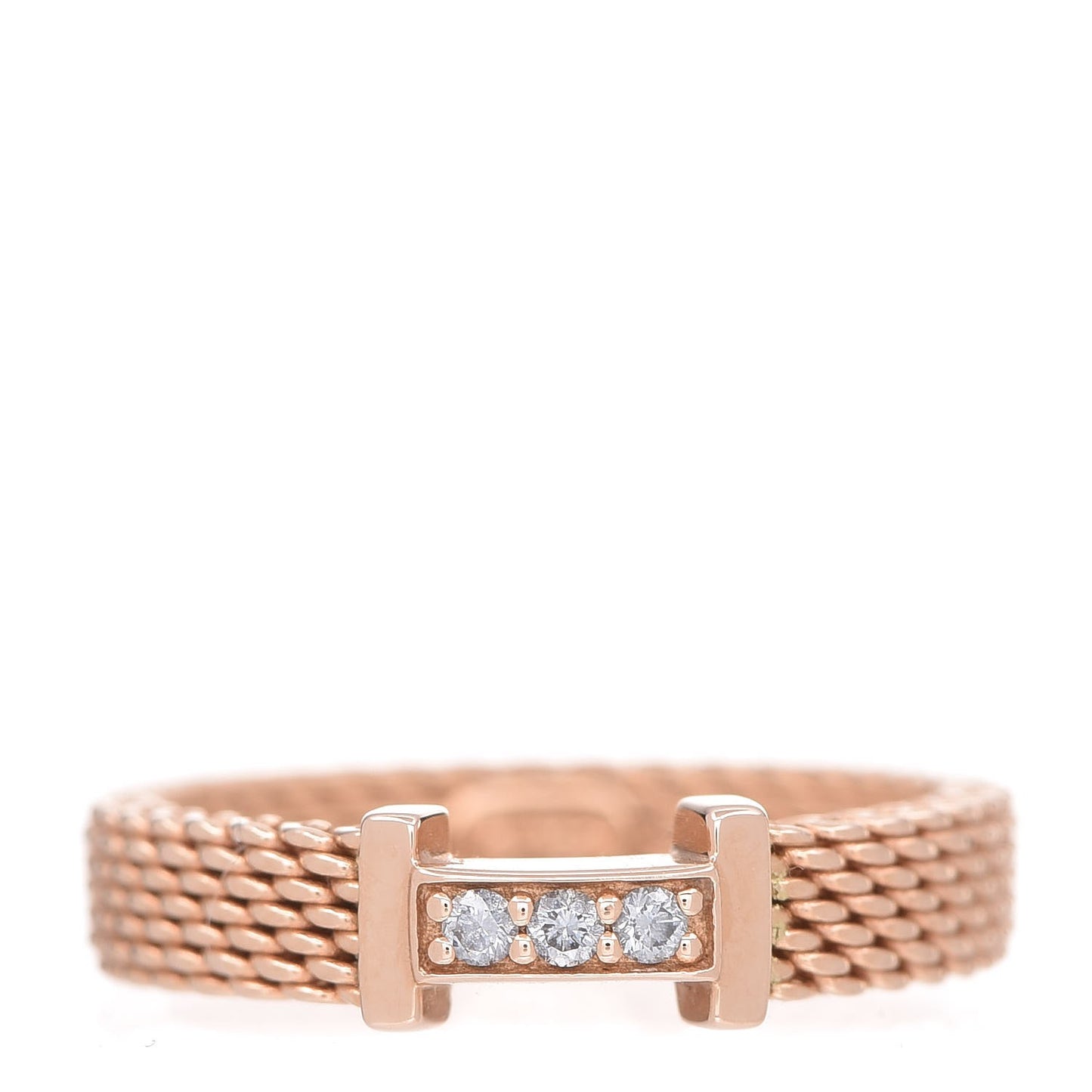 18K Rose Gold Diamond Narrow Somerset Ring 47.5 4.25