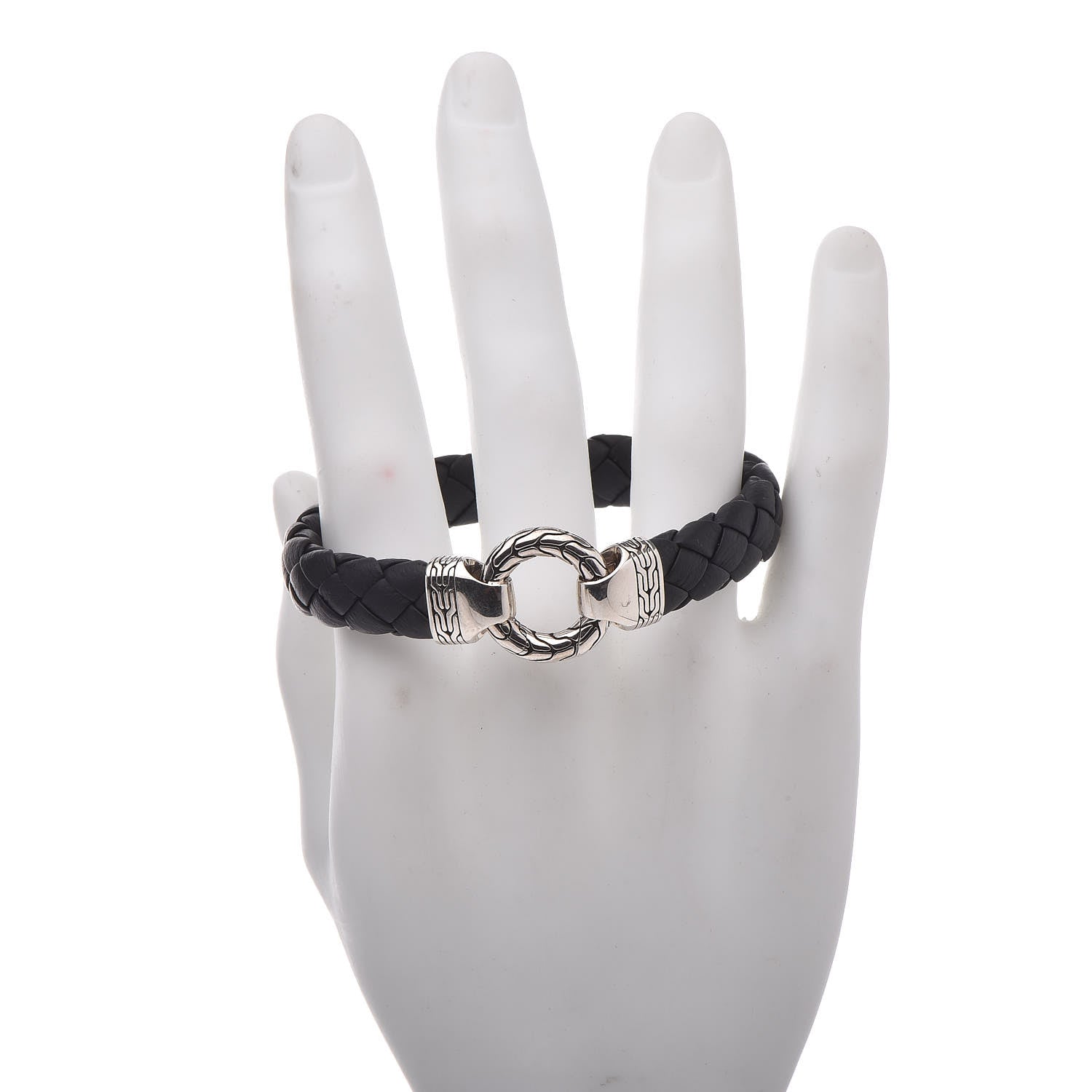 John Hardy Sterling Silver Calfskin 12mm Classic Chain Ring Clasp Bracelet 2 of 5