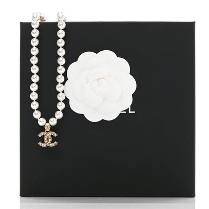 Chanel Pearl Crystal CC Short Necklace Gold 7 of 7