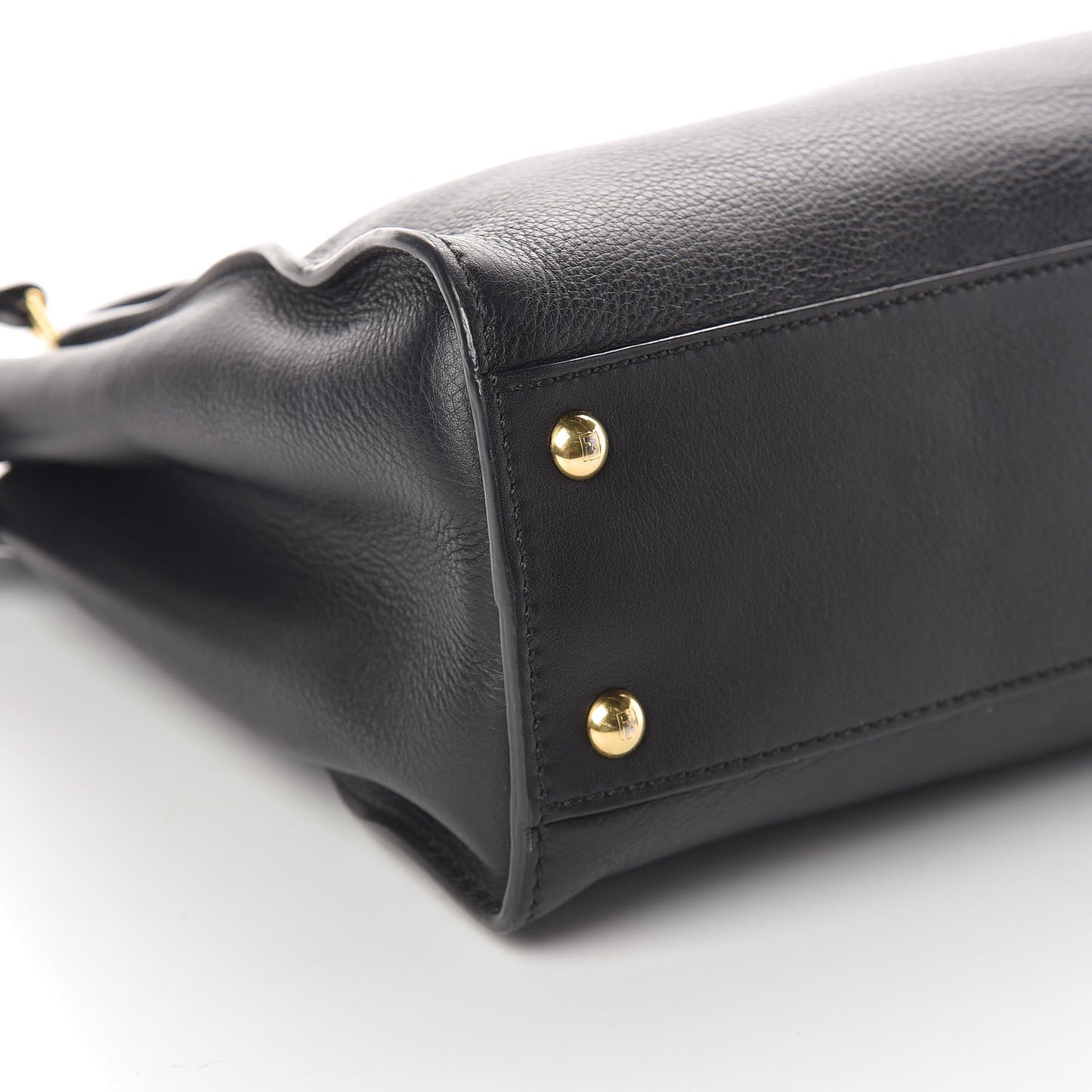Vitello Seta Shiny Nappa Medium Peekaboo Iconic Satchel Black