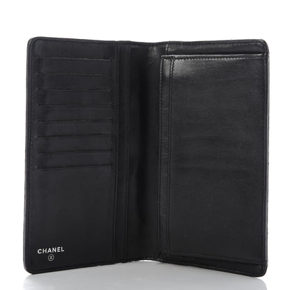 Chanel Lambskin Quilted Diamond CC Yen Wallet Black 5 of 11