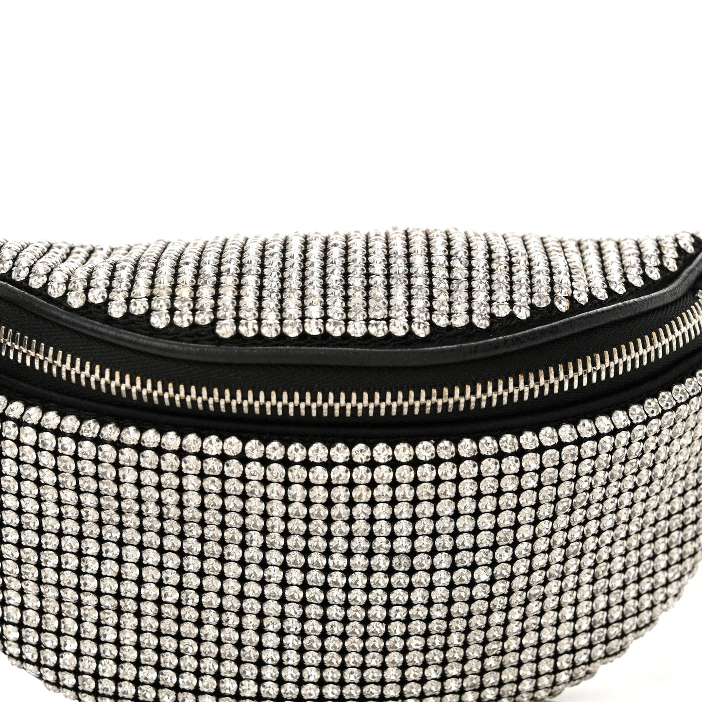 Rhinestone Mesh Mini Attica Belt Bag Black