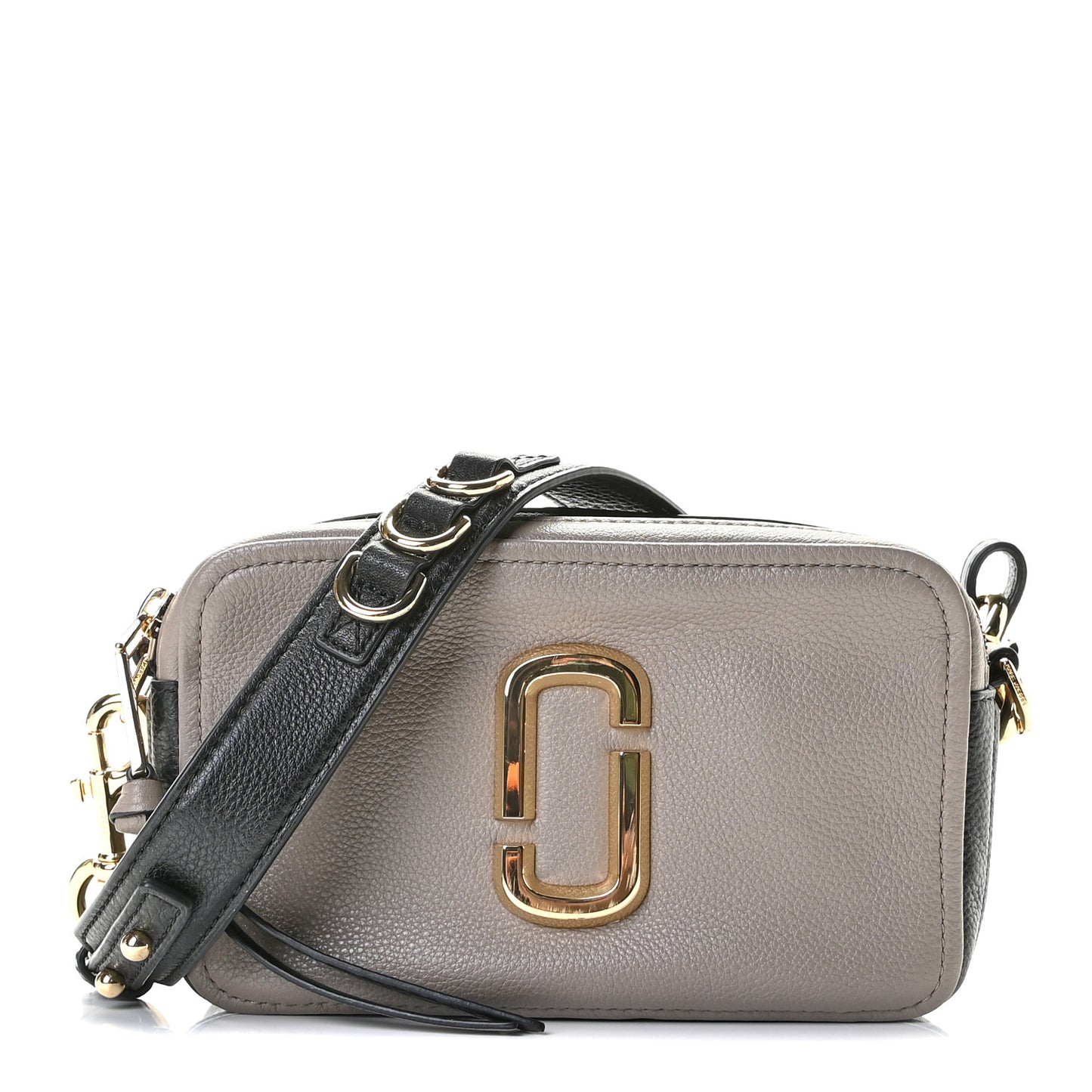 Calfskin Snapshot Double Zip Small Camera Bag Grey