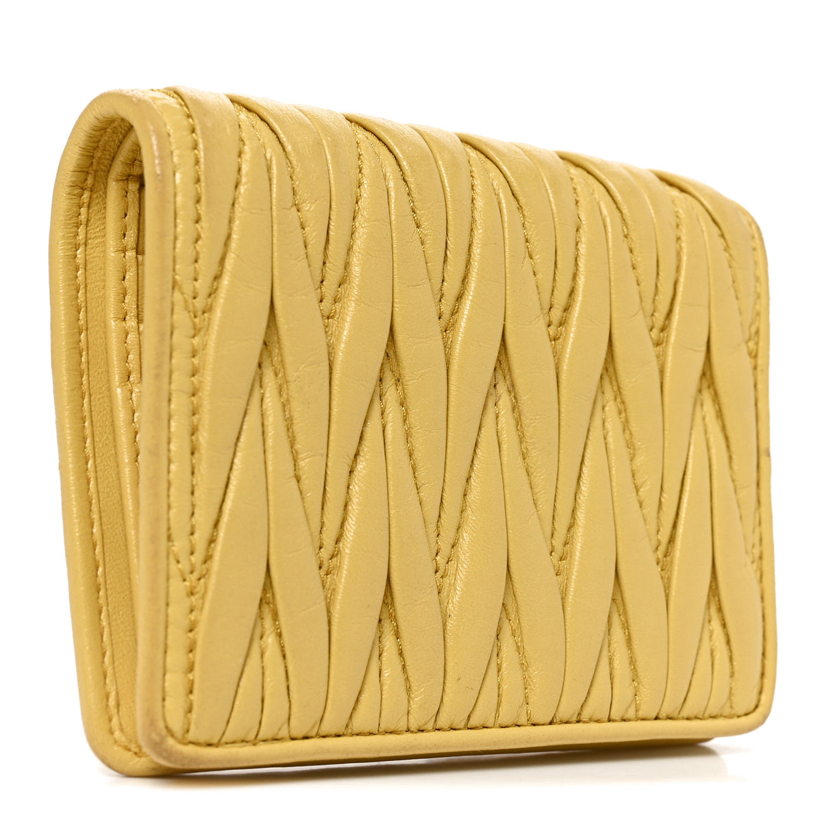 Miu Miu Nappa Matelasse Bi-Fold Compact Wallet Sole 3 of 7