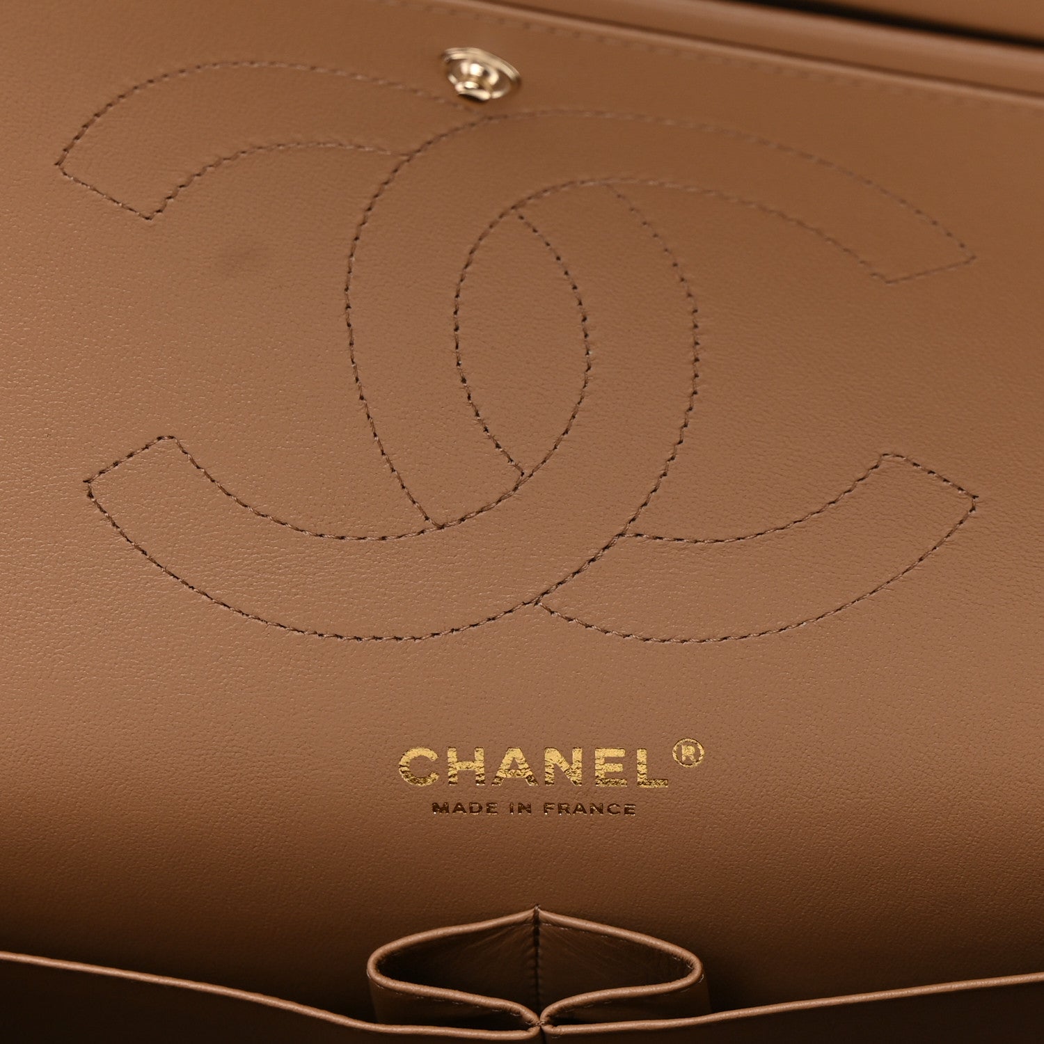 Chanel Lambskin Quilted Jumbo Double Flap Dark Beige 6 of 11
