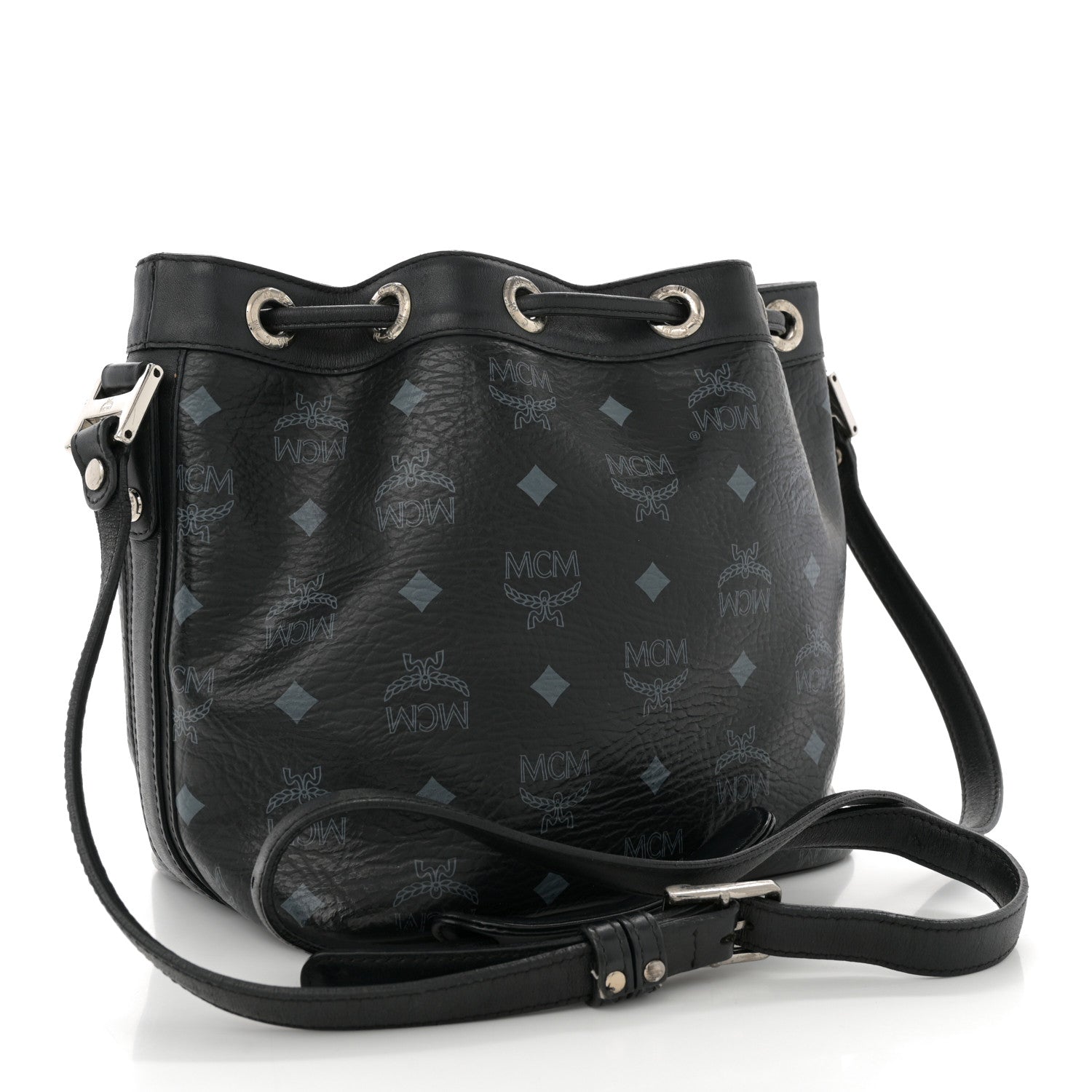 MCM Visetos Essential Drawstring Bucket Bag Black 3 of 11
