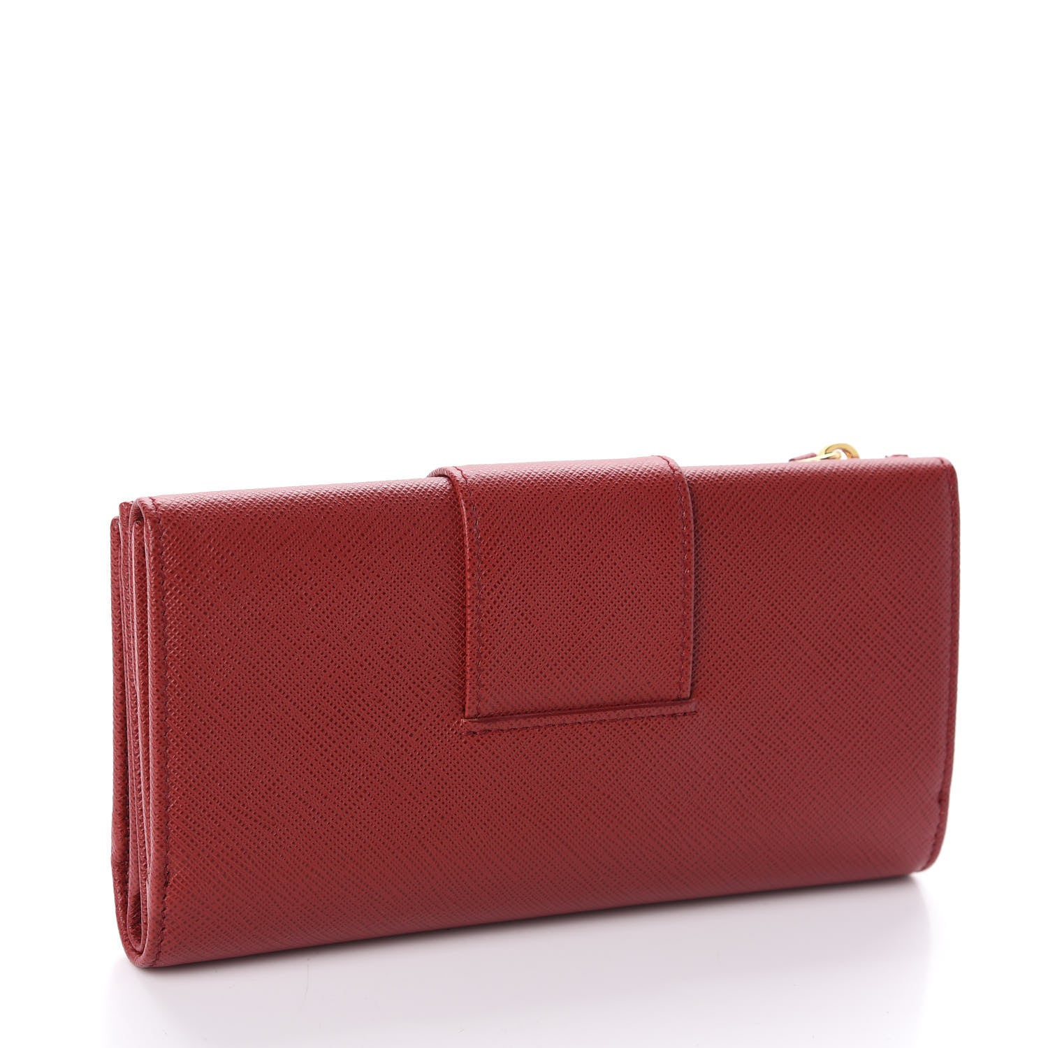 Prada Saffiano Metal Tab Wallet Fuoco 3 of 7