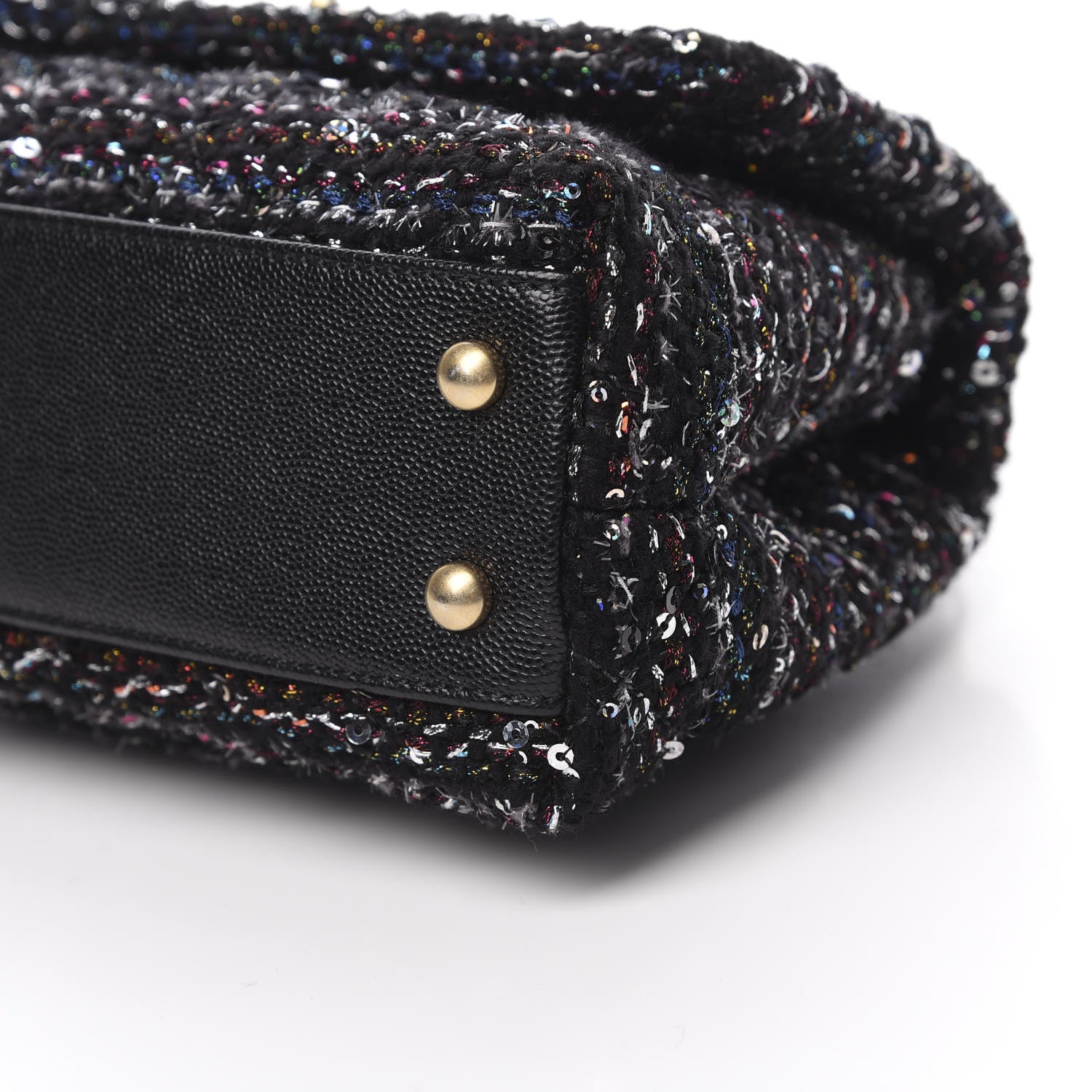 Chanel Tweed Sequin Mini Coco Handle Flap Black 11 of 12