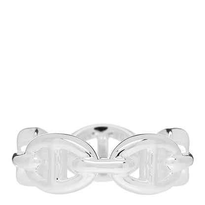 Hermes Sterling Silver PM Chaine d'Ancre Enchainee Band Ring 50 5.25 3 of 9