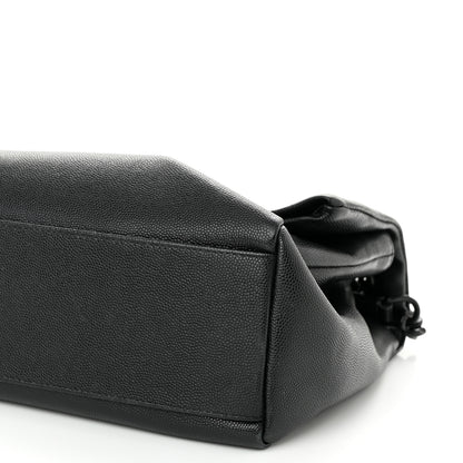Saint Laurent Grain De Poudre Medium West Hollywood Monogram Fold-Over Black 10 of 10