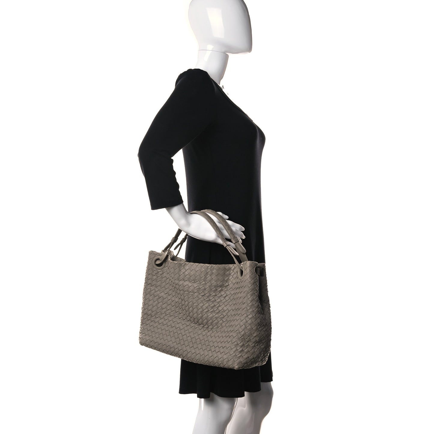 Nappa Intrecciato Medium Garda Bag Fume