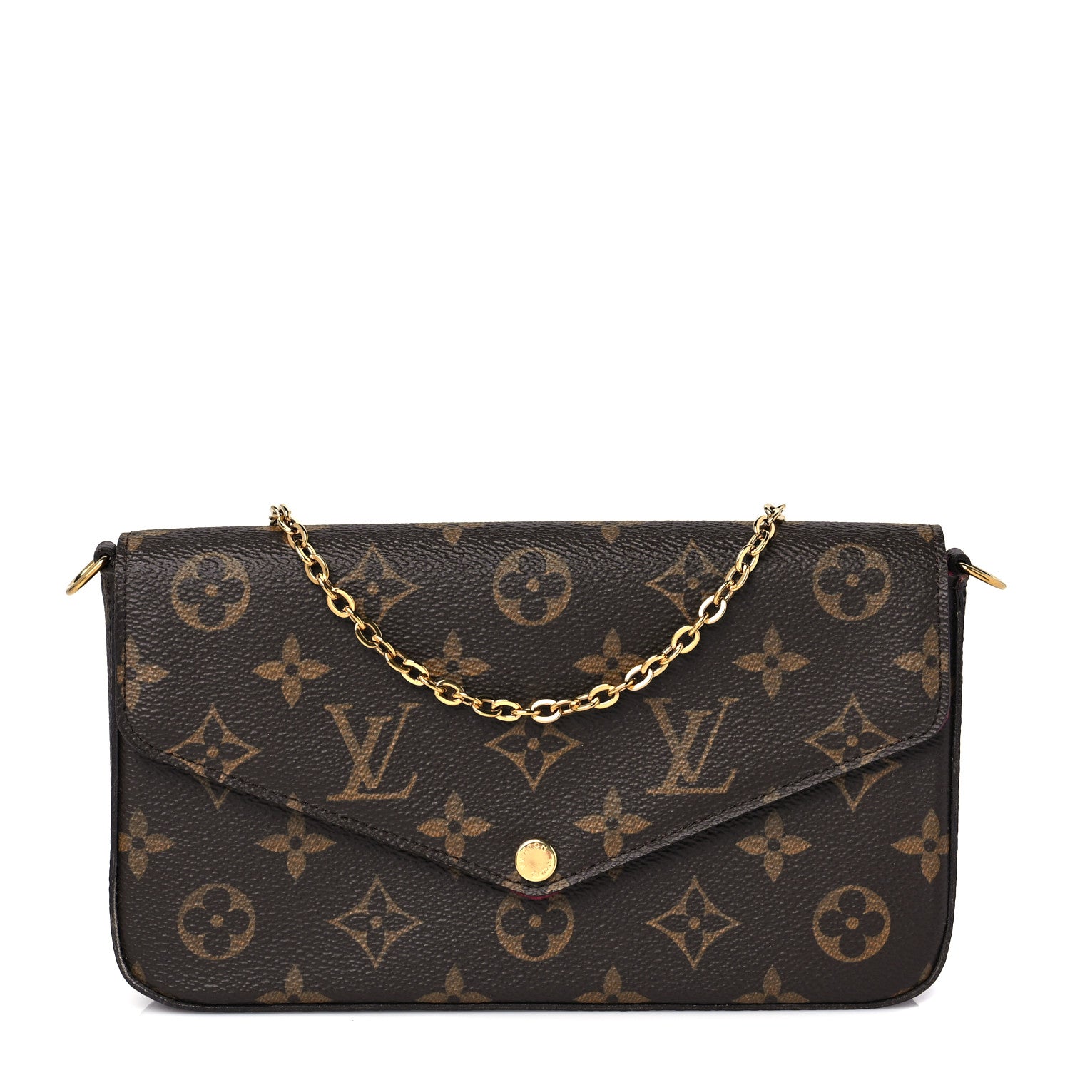 Louis Vuitton Monogram Pochette Felicie Chain Wallet Fuchsia 3 of 9