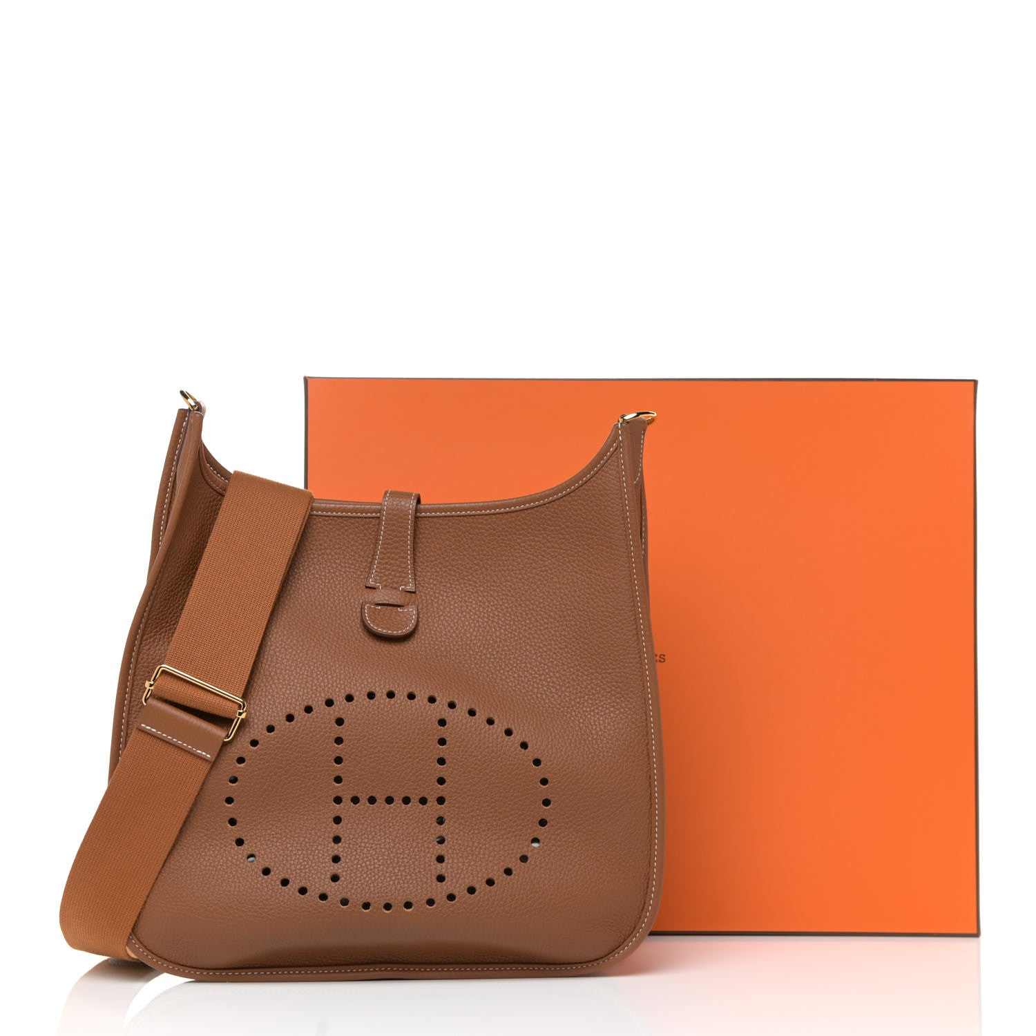 Hermes Taurillon Clemence Evelyne III GM Gold 10 of 10