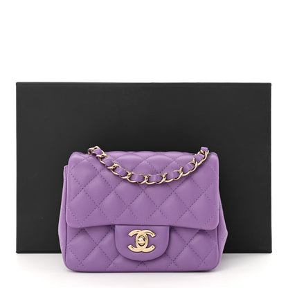 Chanel Lambskin Quilted Mini Square Flap Purple 11 of 11
