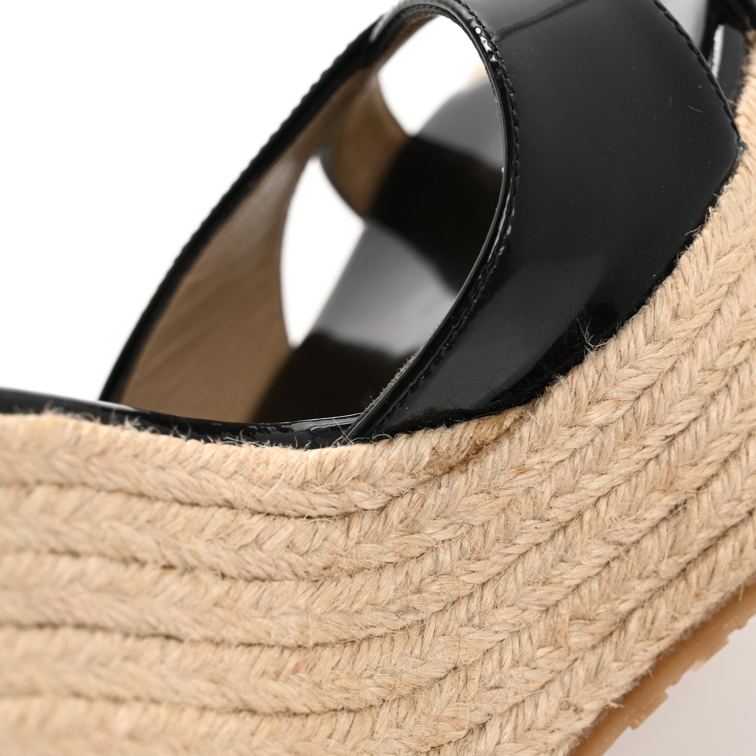 Jimmy Choo Patent Aimee Espadrille Wedge Sandals 36.5 Black 10 of 10