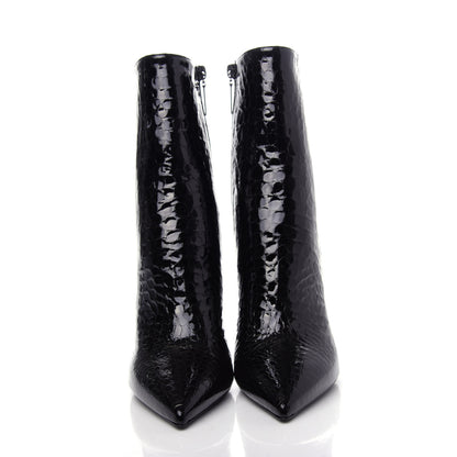 Saint Laurent Alligator Embossed Patent Calfskin Opyum 110 Ankle Boots 40 Black 2 of 11