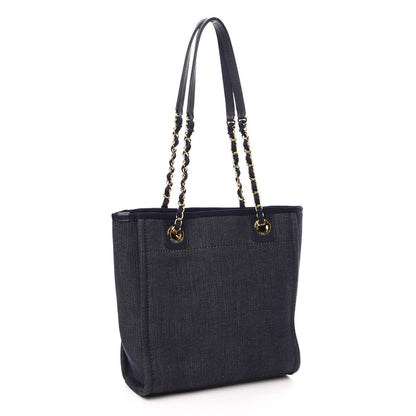Chanel Denim Mini Deauville Tote Dark Blue 3 of 10