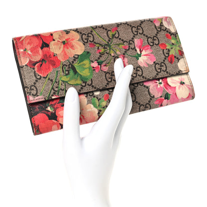 Gucci GG Supreme Monogram Blooms Continental Wallet Beige Multicolor Dry Rose 2 of 7