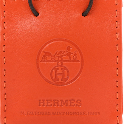Hermes Milo Lambskin Swift Shopping Bag Charm Feu Gold 3 of 4