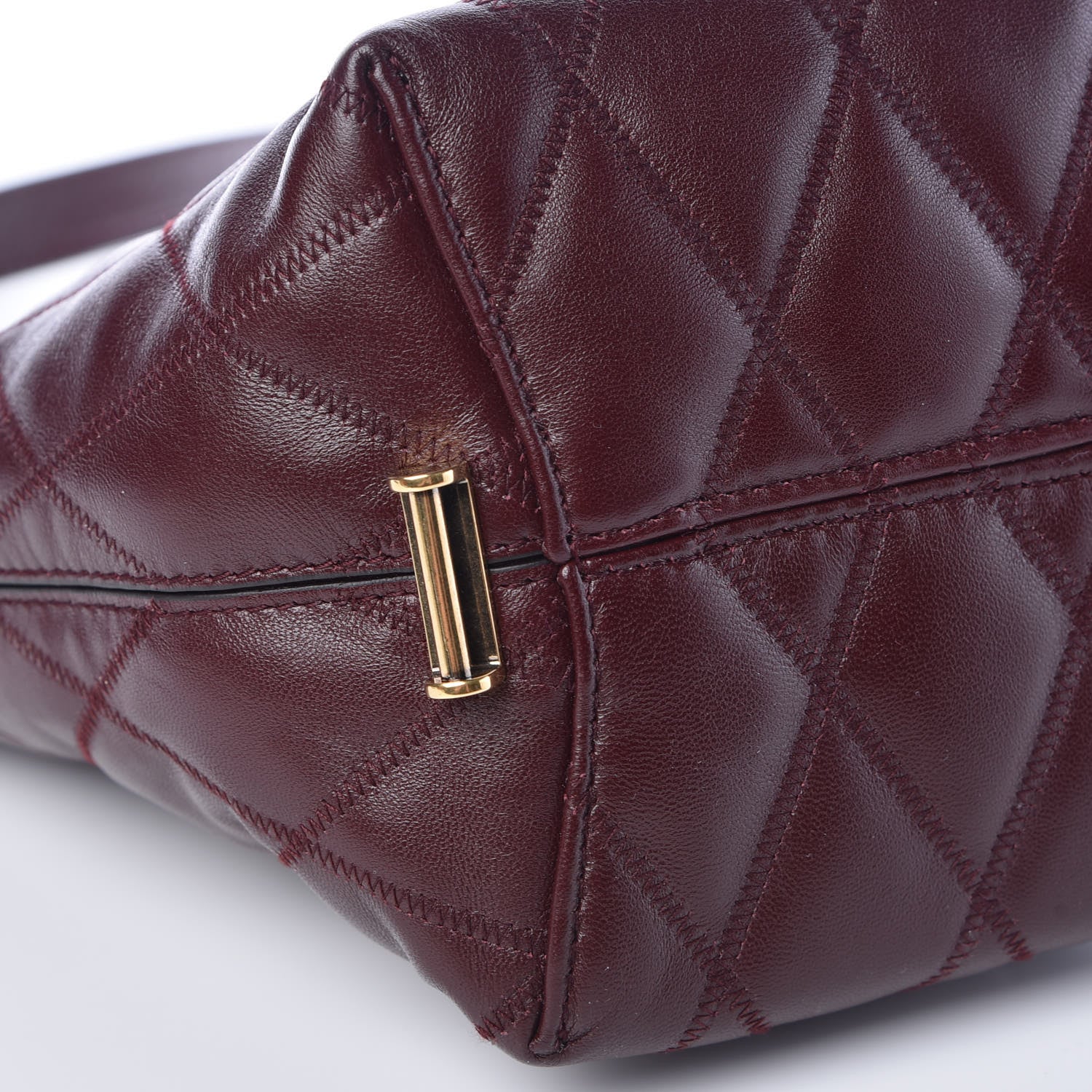 Givenchy Lambskin Quilted Mini GV Bucket Bag Aubergine 9 of 10