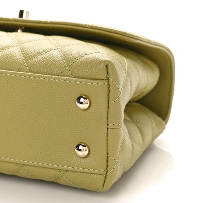 Chanel Caviar Lizard Embossed Quilted Mini Coco Handle Flap Green 9 of 10