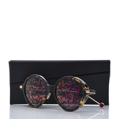 Christian Dior Acetate Leaf Print Umbrage Round Sunglasses Pink Foliage 8 of 8