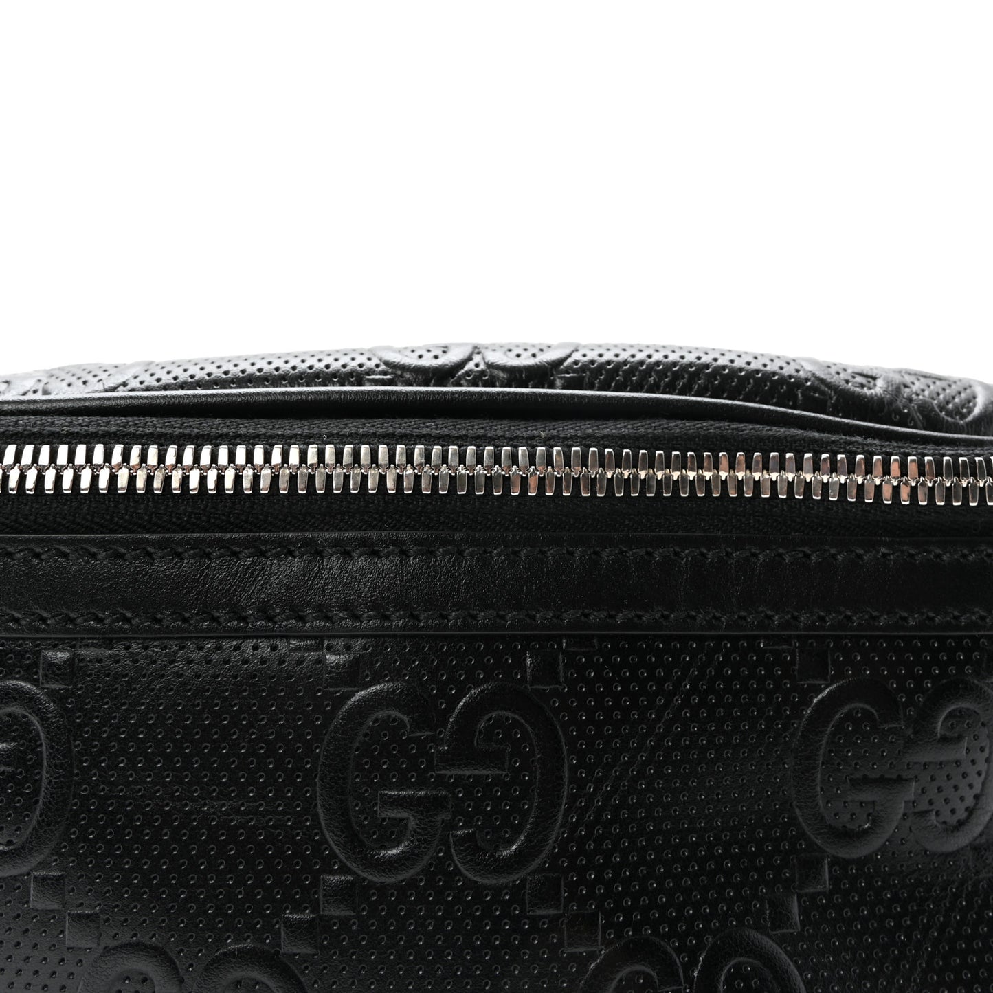 Calfskin GG Tennis Embossed Belt Bag Black