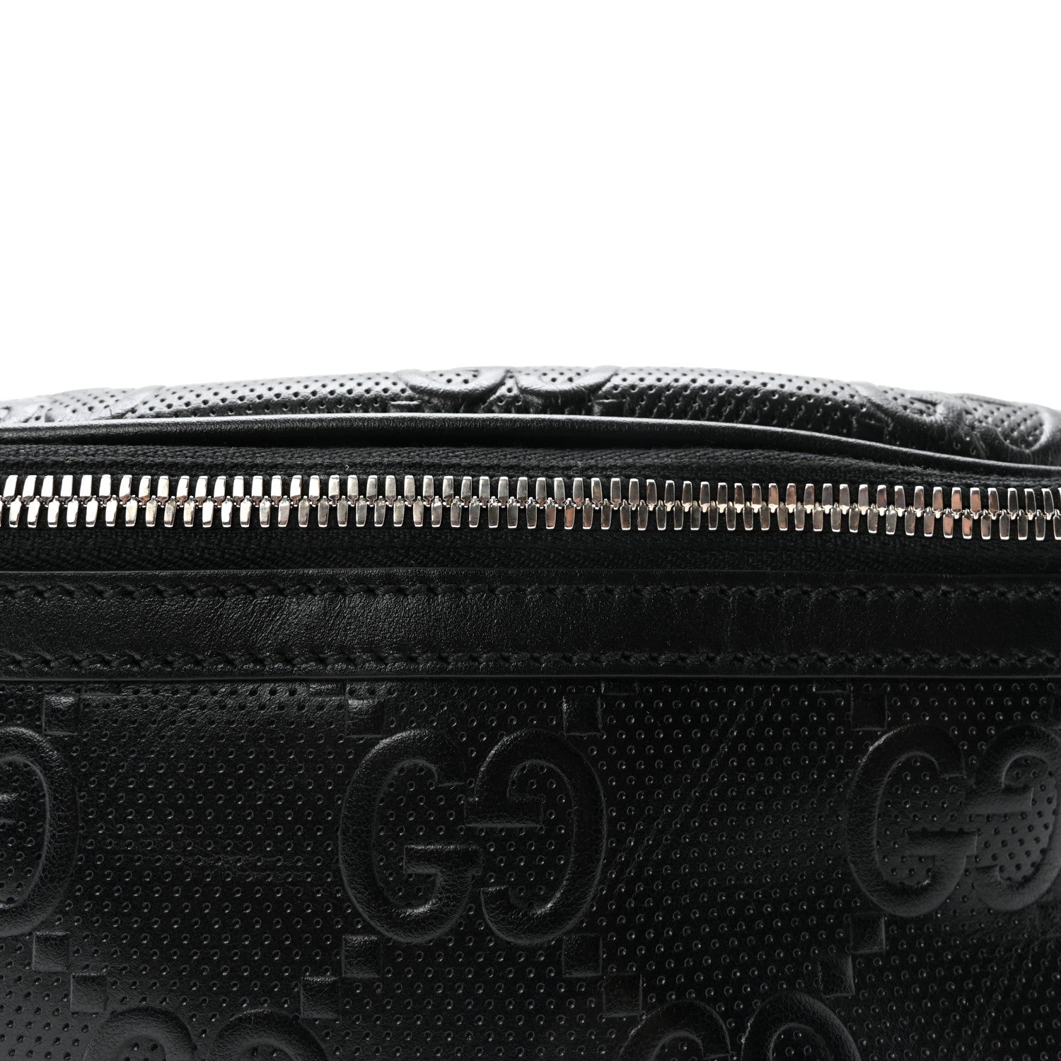 Gucci Calfskin GG Tennis Embossed Belt Bag Black 8 of 10