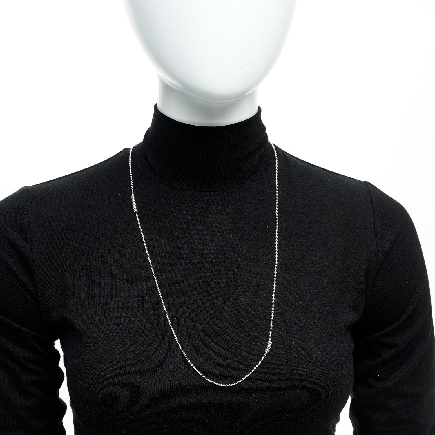 Tiffany Sterling Silver Long Bead Necklace 2 of 6