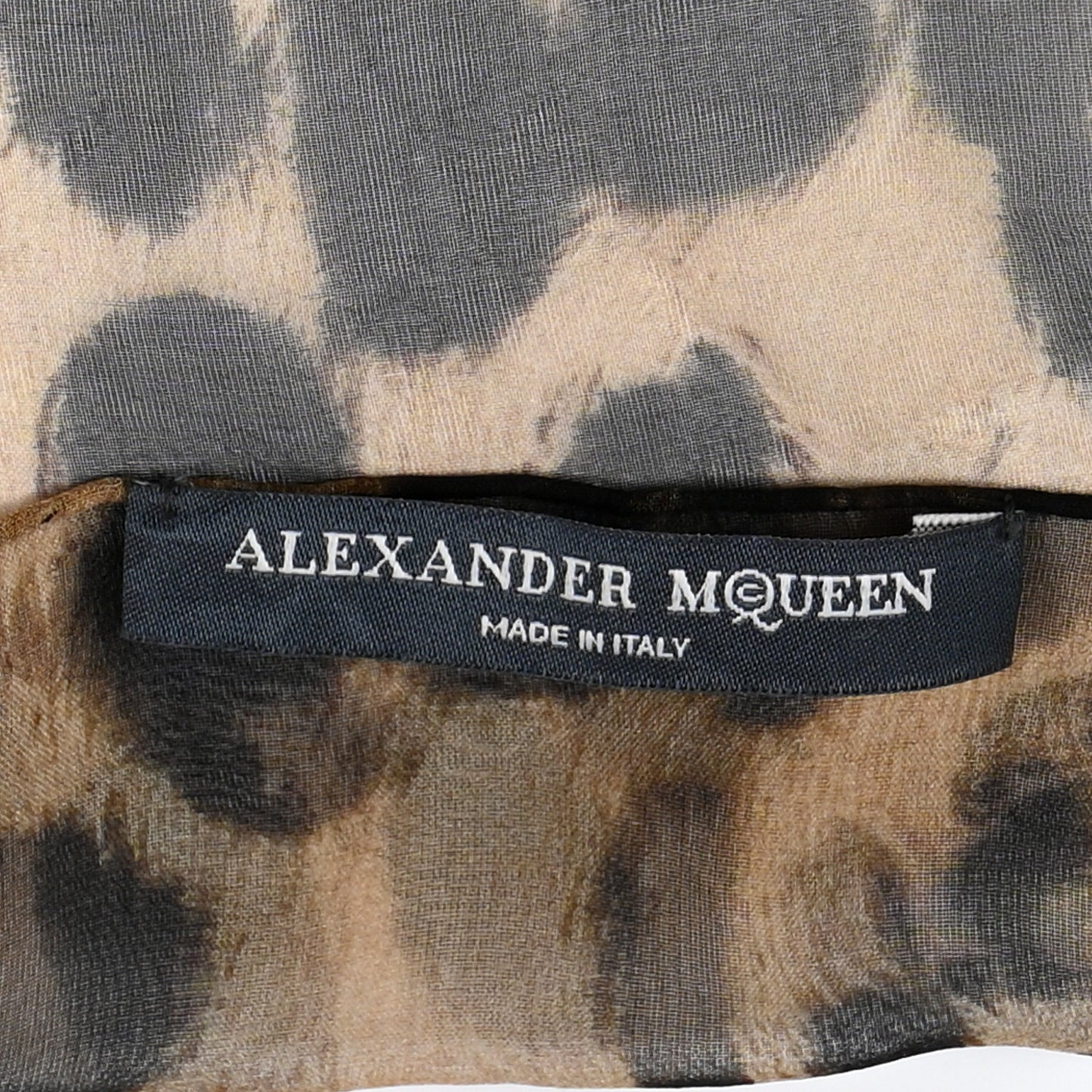 Silk Chiffon Leopard Skull Scarf Brown