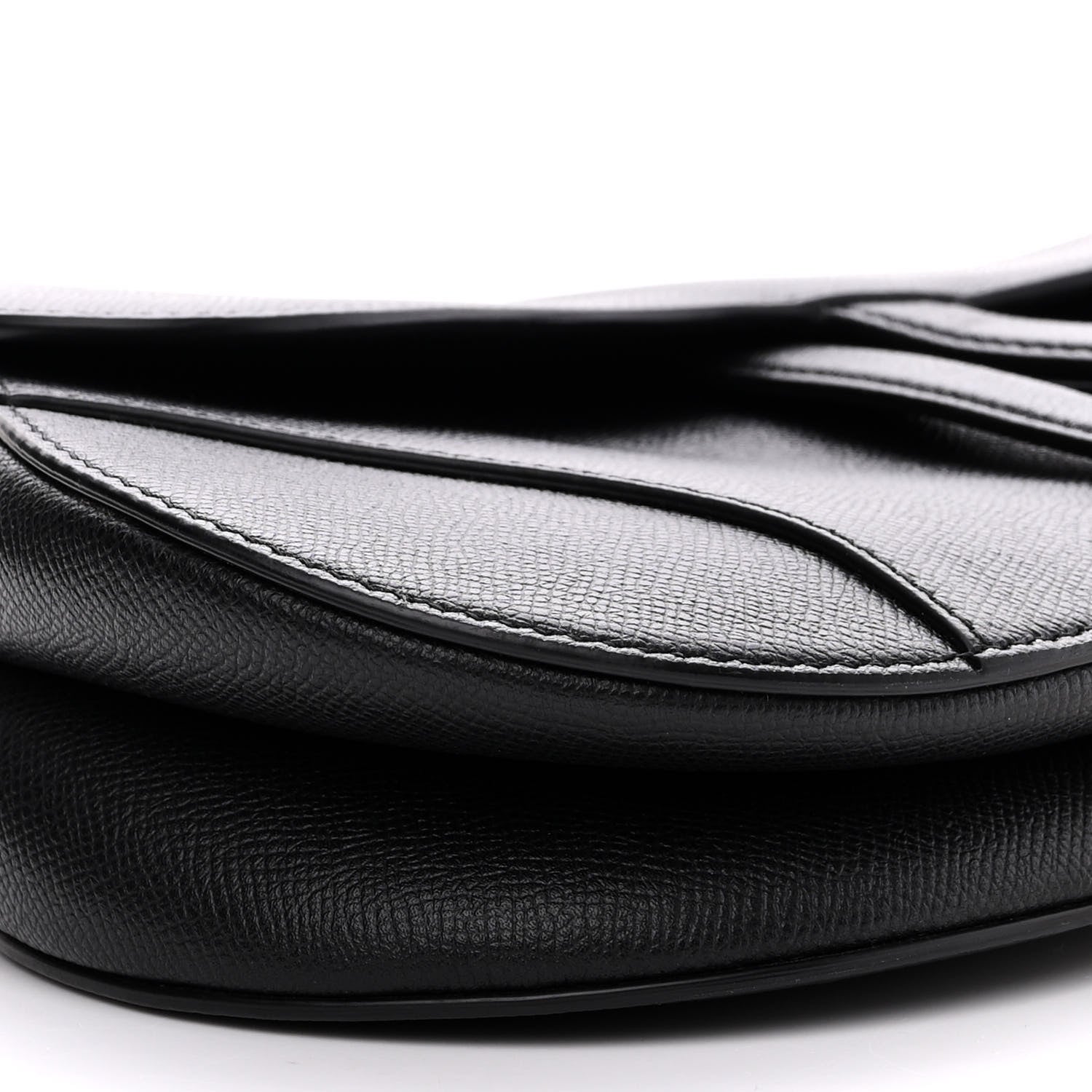 Christian Dior Grained Calfskin Saddle Bag Black 9 of 11
