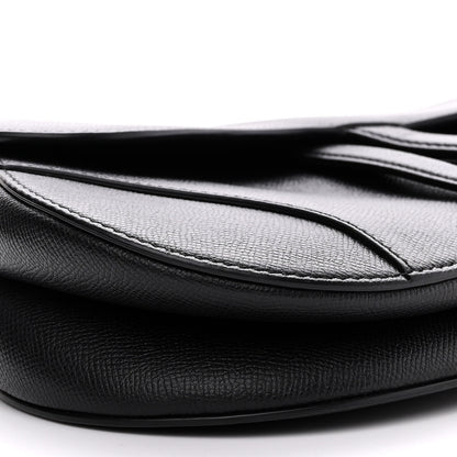 Christian Dior Grained Calfskin Saddle Bag Black 9 of 11