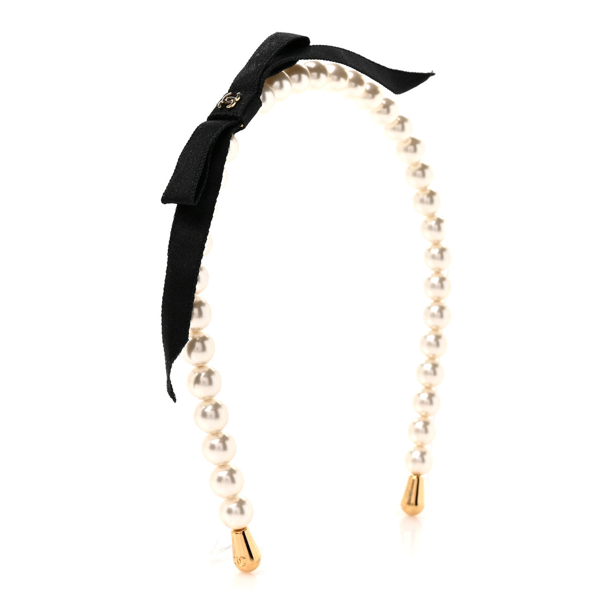 Pearl CC Headband White Gold Black