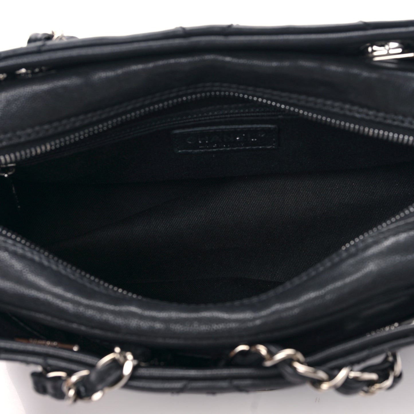 Calfskin Small Diamond Stitch Tote Black