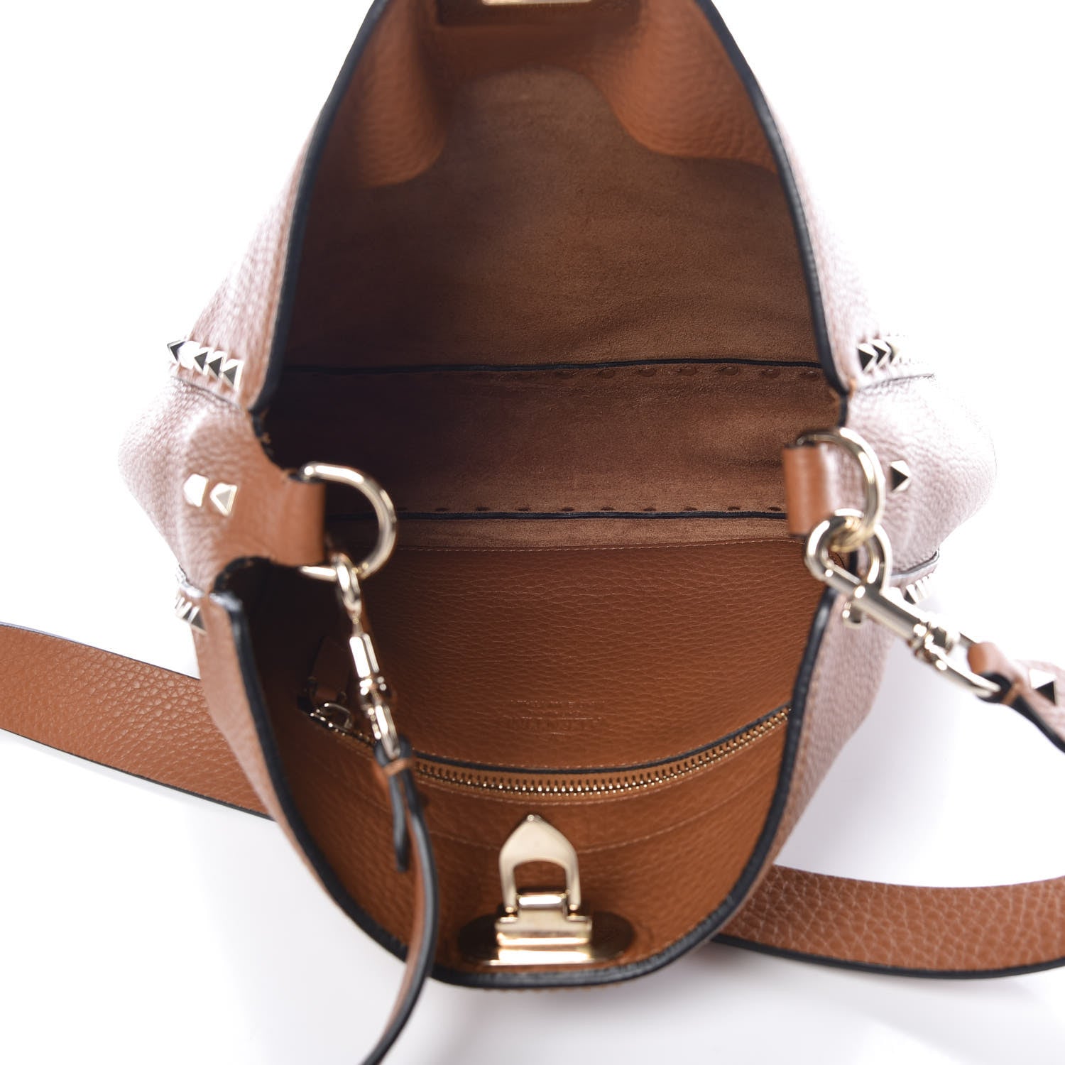 Valentino Garavani Pebbled Calfskin Small Rockstud Flip-Lock Messenger Bag Light Cuir 5 of 10