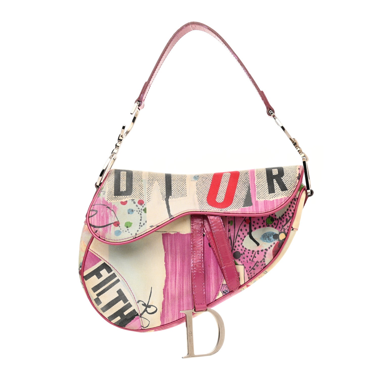 Christian Dior Canvas Filth Saddle Bag Multicolor 1 of 16