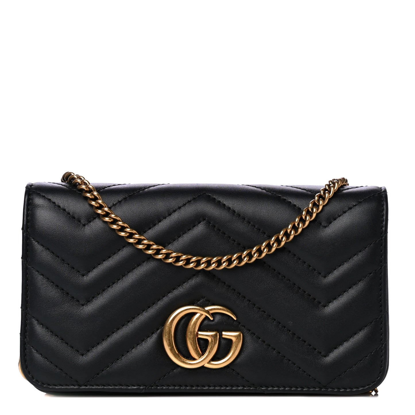 Calfskin Matelasse GG Marmont Mini Bag Black