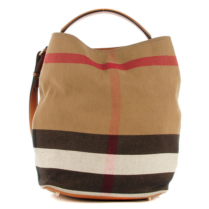 Burberry Canvas Mega Check Medium Susanna Hobo Saddle Brown 1 of 9