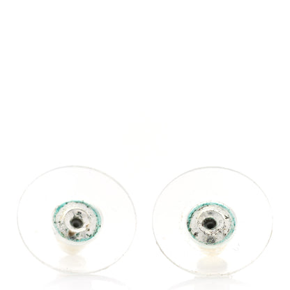 Chanel Crystal Baguette CC Dangle Earrings Silver 5 of 6