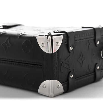 Louis Vuitton Calfskin Debossed Monogram Side Trunk Black 9 of 10
