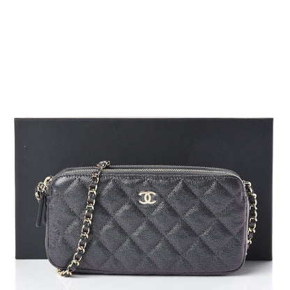 Chanel Iridescent Caviar Quilted Clutch With Chain Black 13 of 13
