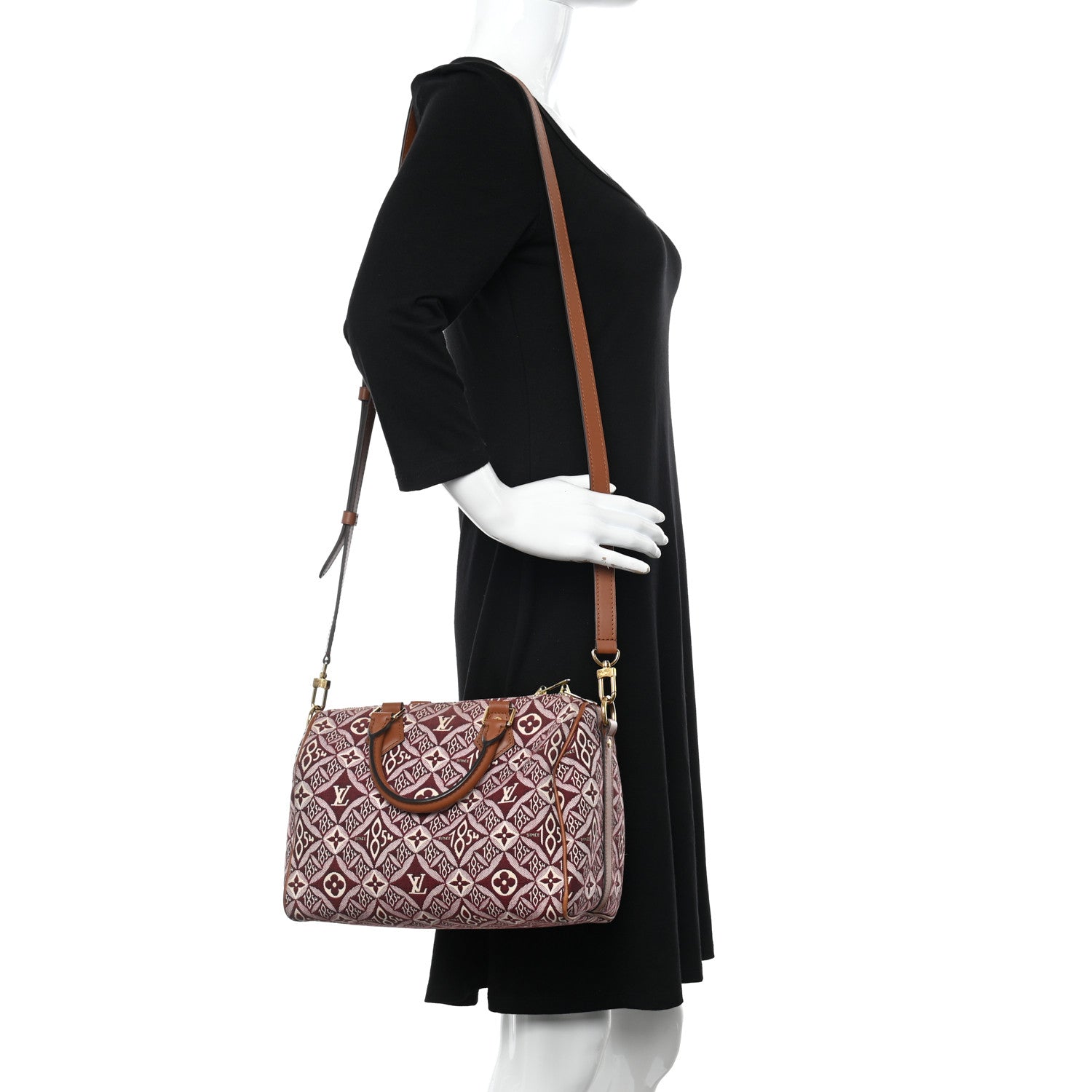 Louis Vuitton Jacquard Since 1854 Speedy Bandouliere 25 Bordeaux 2 of 11